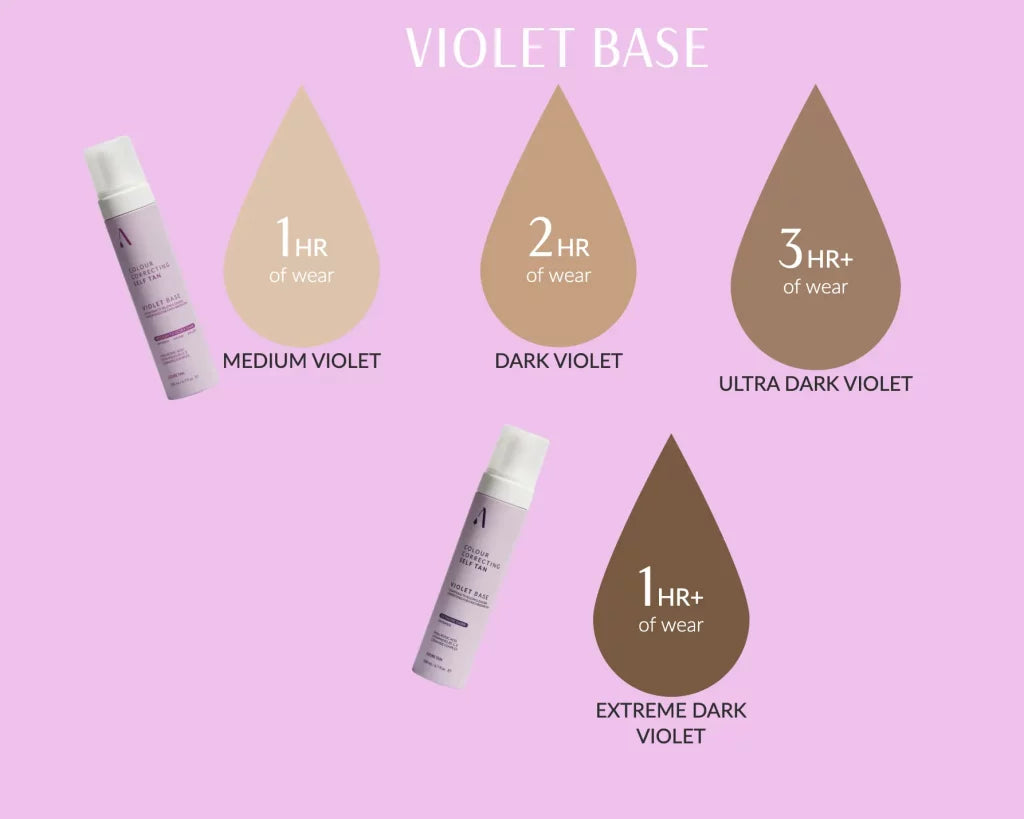 Self Tan Mousse Violet Base Medium to Ultra Dark